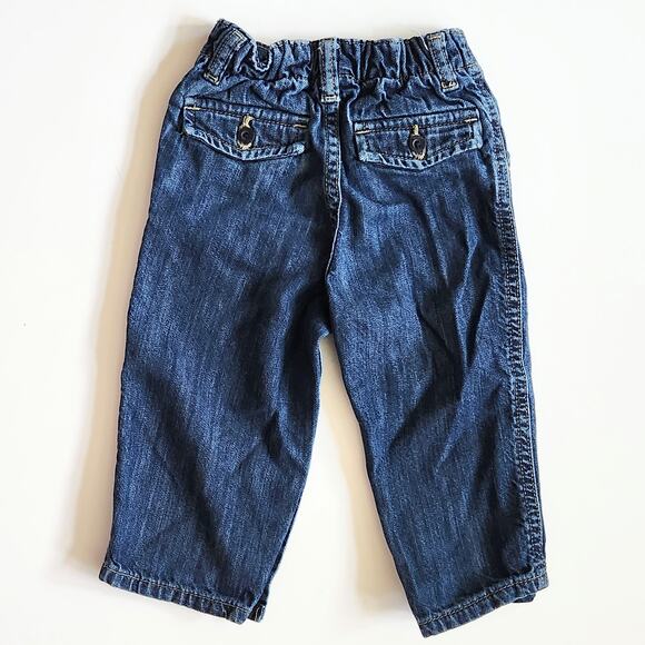 BabyGap Toddler Elastic Waist Dark Wash Denim Blue Jeans Size 18-24 Months - Picture 2 of 6